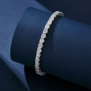 pavé set moissanite tennis bracelet